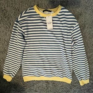 Striped Blue and Yellow Sweater - Size M